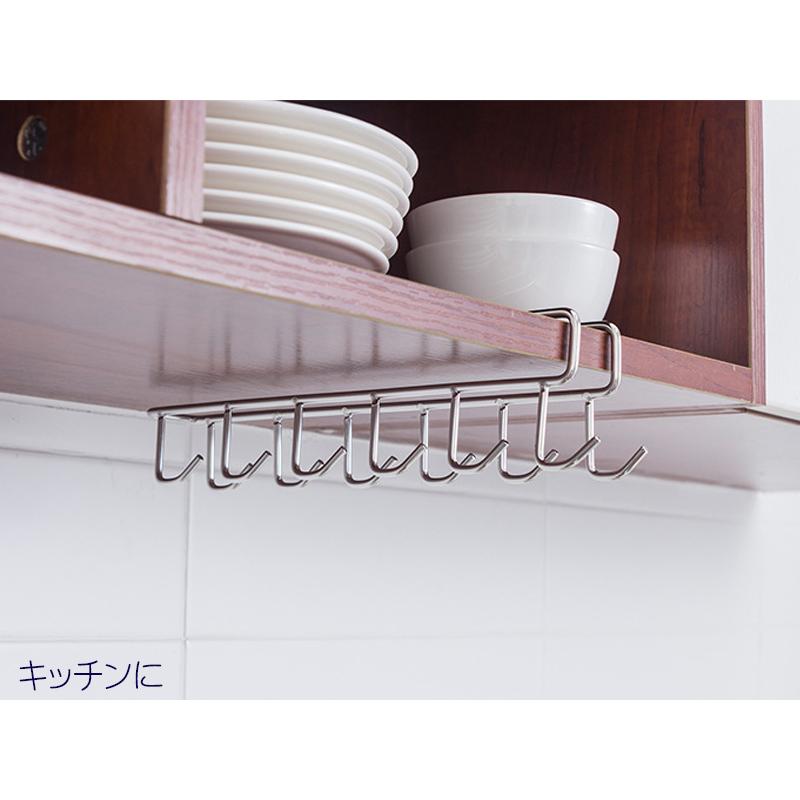 ステンレス 吊り戸棚 下 ラック フック 式 / ホーム キッチン