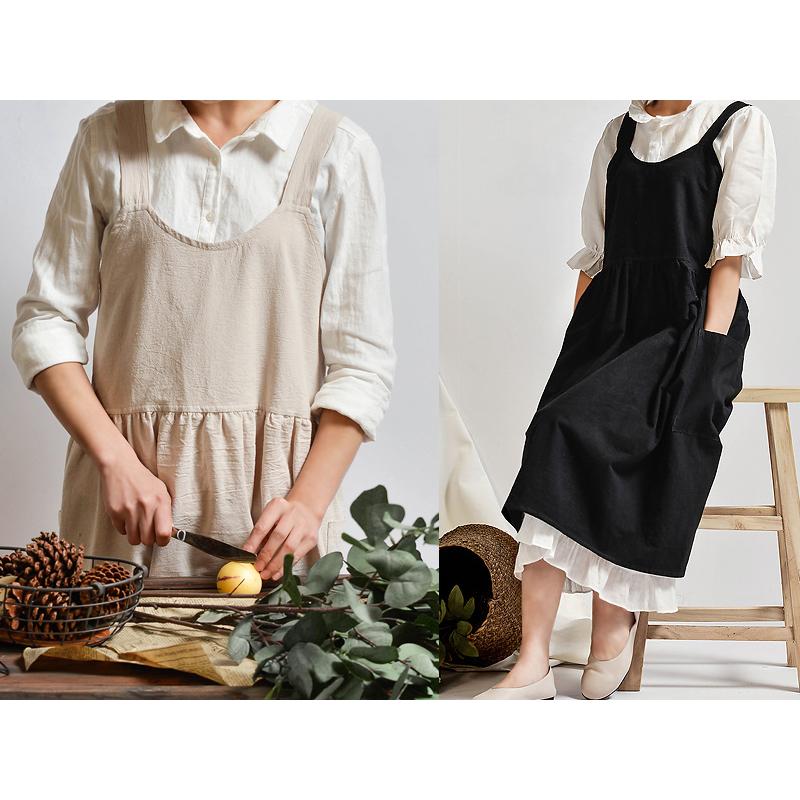 送料無料 おしゃれ エプロン リネン コットン / ファッション