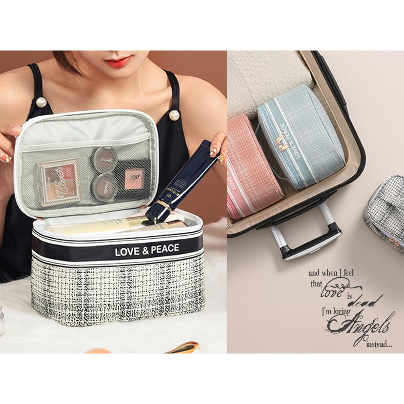 化粧ポーチ パステル バニティ / 大容量 コスメポーチ 機能的 大きめ