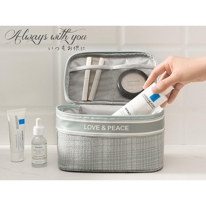 化粧ポーチ パステル バニティ / 大容量 コスメポーチ 機能的 大きめ