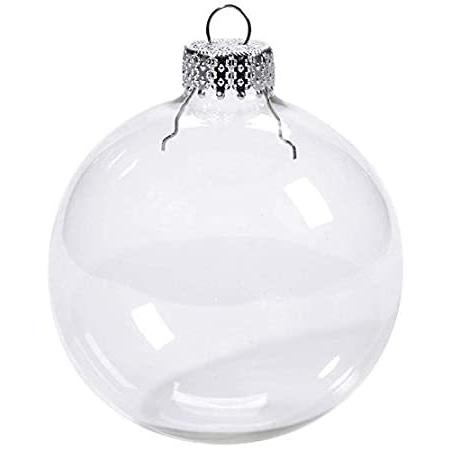 Fillable Ornaments - 70mm Clear Glass Ornaments for Crafts and Stunning Holiday Decor - Clear Ornaments for Crafts Fillable, Ideal for Christmas 