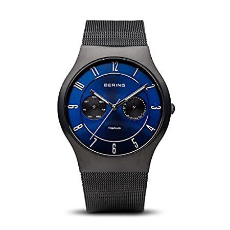 BERING Time メンズ スリムウォッチ 11939-078 | 39mm ケース | チタンコレクション | ステンレススチールストラップ |