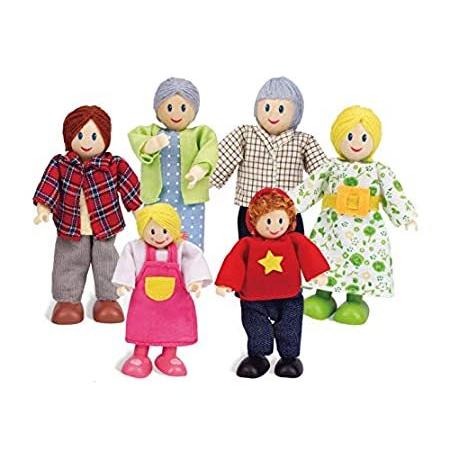 生まれのブランドで Hape - Happy Family Doll House - Doll Family - Caucasian 着せかえ人形