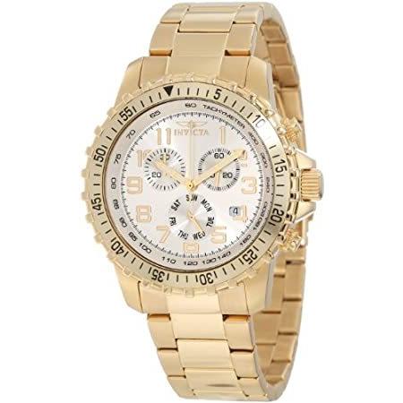 Invicta Men's 11369 Specialty Pilot Design Chronograph Silver Dial 18k Gold