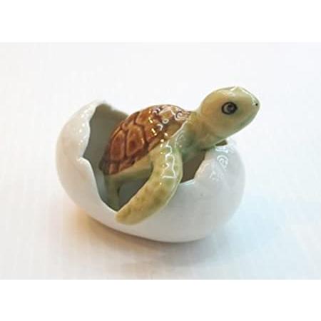 Dollhouse Miniatures Ceramic Turtle in Egg FIGURINE Animals Decor