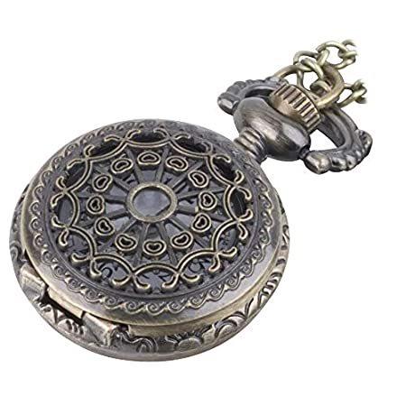 【お年玉セール特価】 真鍮ヴィンテージMechanical Pocket Watchネックレス 懐中時計