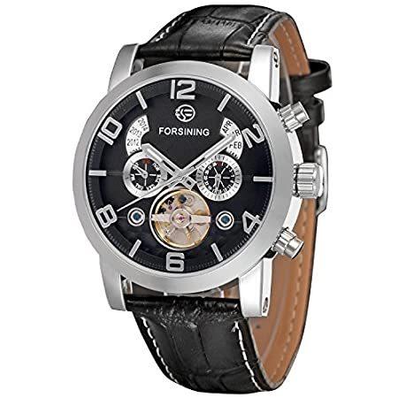 納得できる割引 Forsining メンズ FSG165M3S4 腕時計 ベストセール 本革ベルト 自動ムーブメント ブランド カレンダー トゥールビヨン 腕時計