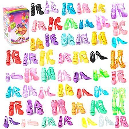 50 Pairs Different High Heel Shoes Boots Accessories For Barbie Doll : Miunana 50 Pairs Doll Shoes High Heel Shoes Doll Boots