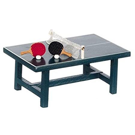 Dollhouse Miniature Ping Pong Table w/Two Paddles & Balls by Miniatures Wor