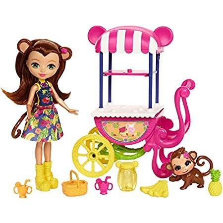 Enchantimals Fruit Cart Doll Playset， Fruit Cart & Monkey
