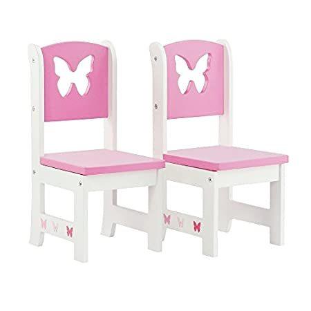 46cm Doll Furniture Lovely Pink and White 2 Chair Dining Set with Beautiful