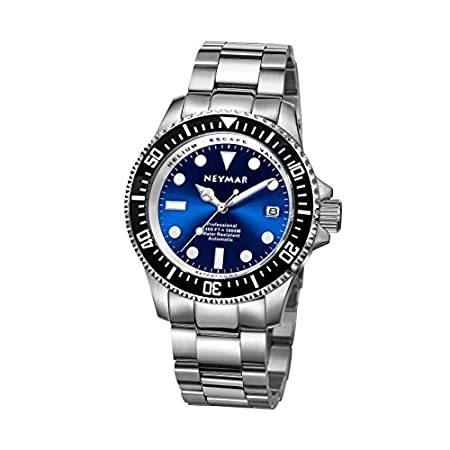 数量限定価格!! メンズ 44mm NEYMAR 1000m ブルー 日本製自動スポーツステンレススチールウォッチ ダイバー 腕時計