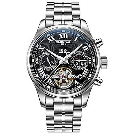 定番人気 Carnival カーニバル 8660g メンズ 機械式アナログ クロノグラフ腕時計 ブラック シルバー メタル 並行輸入品 今月限定 特別大特価 Karmagazine Net