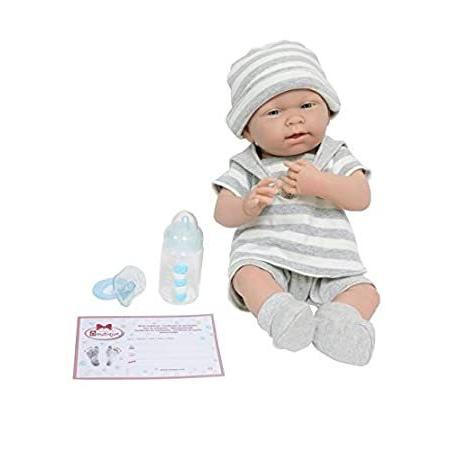 JC Toys 18519 La 新生児 赤ちゃん人形 15インチ グレー/ホワイト