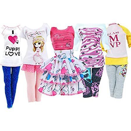 BJDBUS 5セット ハンドメイド ファッション 衣装 シャツ ベスト スカート パンツ 11.5インチ 女の子用 人形アクセサリー 日常 カジュア