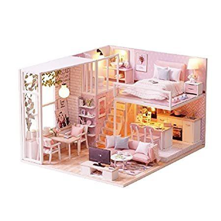 CUTEBEE Dollhouse Miniature with Furniture, DIY DollHouse Kit Plus Dust Pro