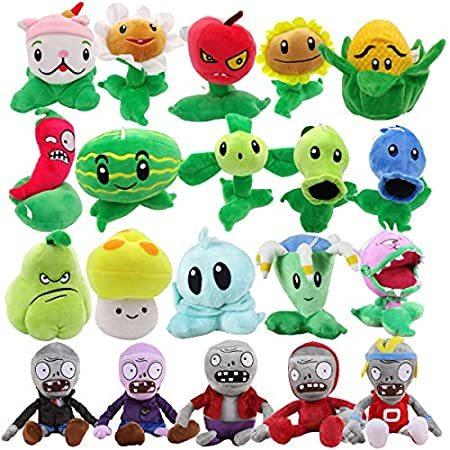 TavasHome Plants vs Zombiesぬいぐるみ 20個パック ミニピーシューター 2個 PVZ ソフトぬいぐるみ ゲーム 人形 子供