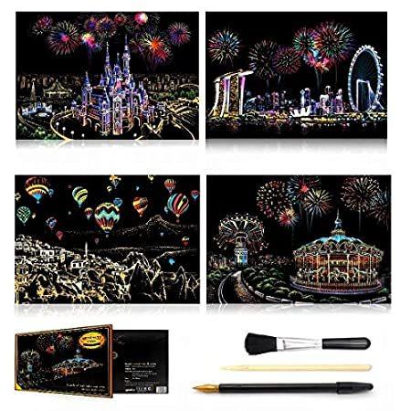 60 Off Dored Magic スクラッチアートペーパー カラフルな都市の有名なスポット Diy ナイトビュー スクラッチボード 大人と子供用 4パック 新品即決 Atinkaonline Com
