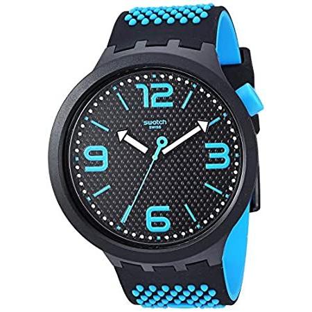 Swatch 1905 ビッグボールドクォーツシリコンストラップ ブラック 24カジュアルウォッチ (モデル：SO27B101 )