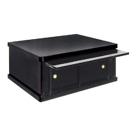 仏壇専用台 黒塗り （膳引き付き） 大サイズ高さ33cm 幅75cm