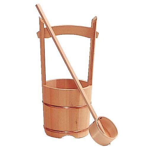 木製手桶セット　小　（高さ３９ｃｍ×径１８ｃｍ）(bg-167-14-c)
