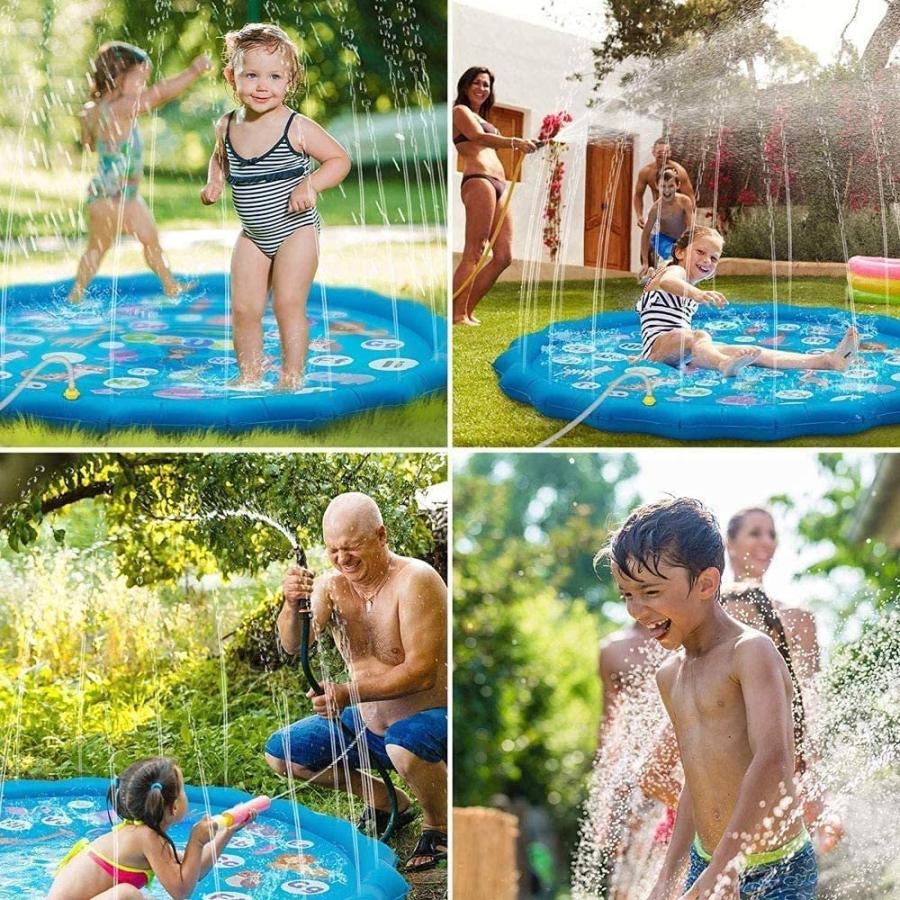 送料無料 噴水マット 水遊び マット 子供 おもちゃ プレイマット キッズ 芝生遊び 親子遊び プールマット 夏対策 夏の日 アウトドア 噴水池 170cm P045 Smile Store Com 通販 Yahoo ショッピング