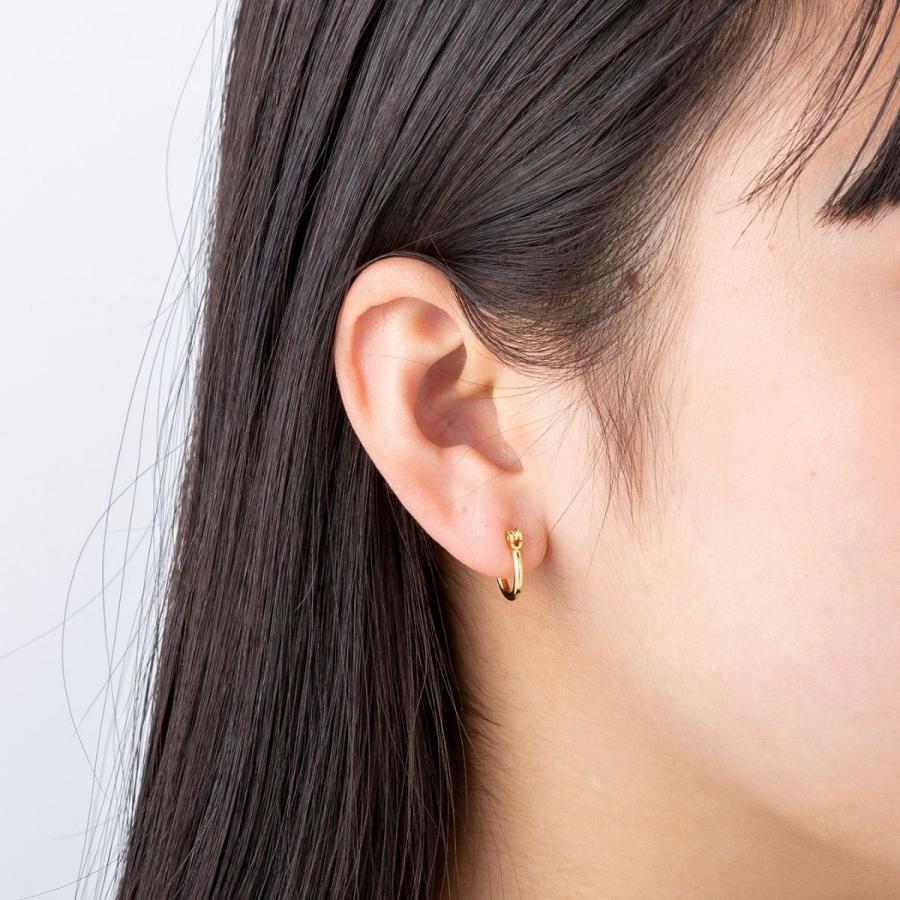 ポストのみ18金 フープピアス メンズ レディース 1,6mm×10mm K18 18K