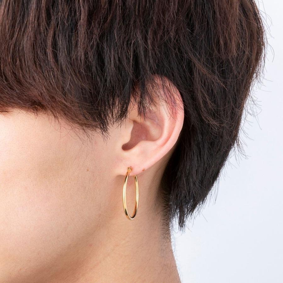 K18刻印入り ピアス 楽天市場】18金 フープピアス メンズ レディース 2mm×15mm K18 18K K18