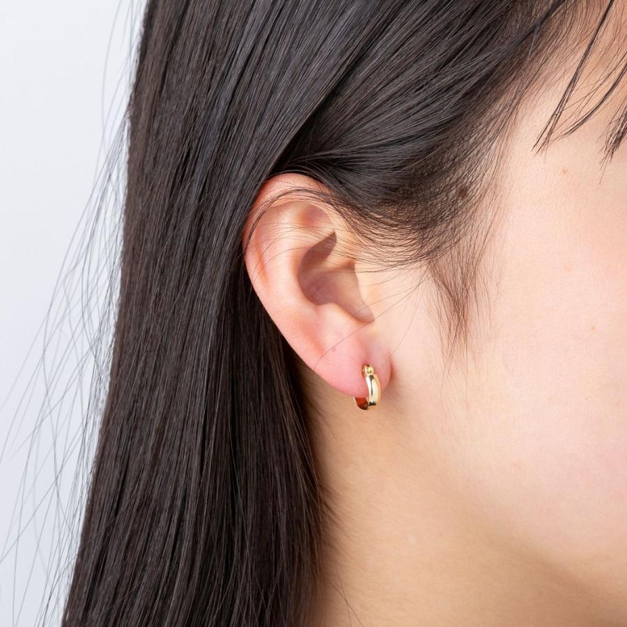 ポストのみ18金 フープピアス メンズ レディース 3mm×10mm K18 ポストのみ18金 フープピアス メンズ レディース 3mm×10mm K18