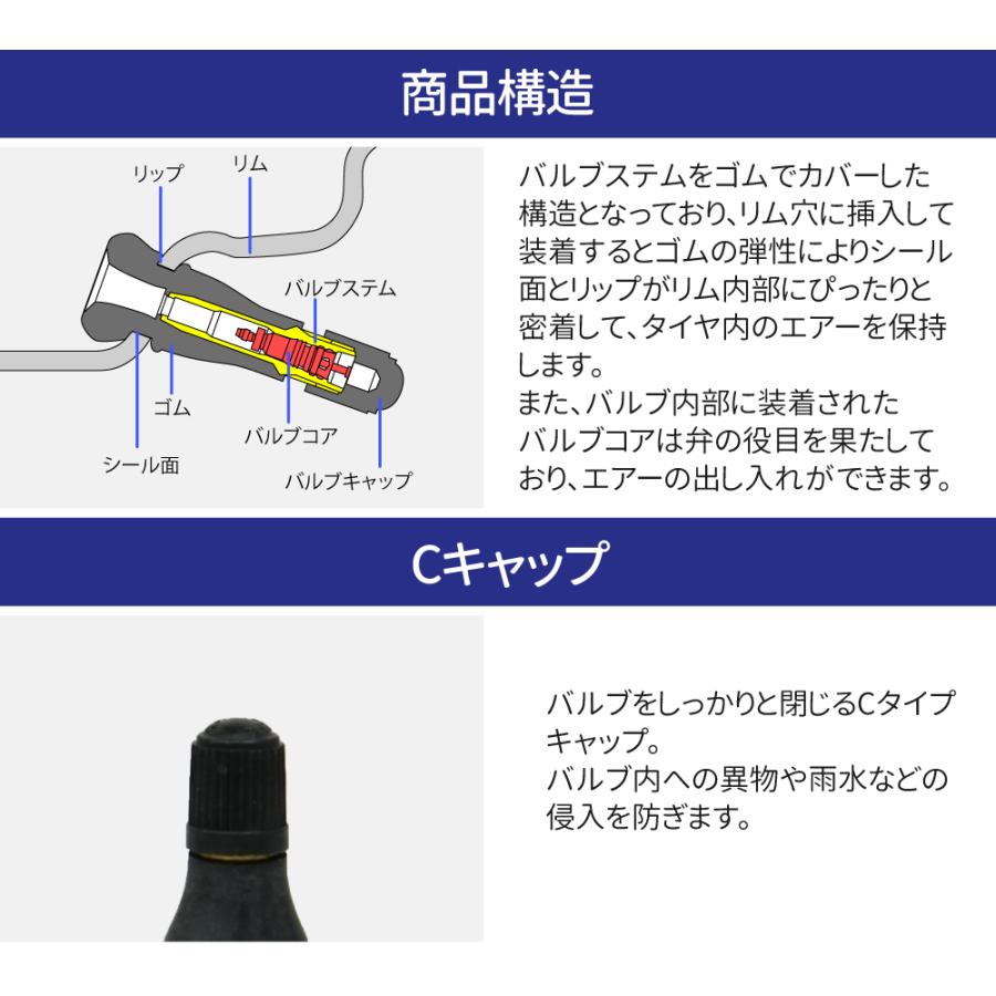 日本製 太平洋工業 エアバルブ TR-412 Cキャップ 1個 チューブレスバルブ スナップインバルブ タイヤ エアバルブ ゴムバルブ｜smile-way｜03