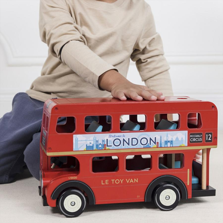 木製おもちゃ 知育玩具 ロンドンバス バス かわいい  おままごと ごっこ遊び カラフル プレゼント LE TOY VAN｜smile-zakka｜02