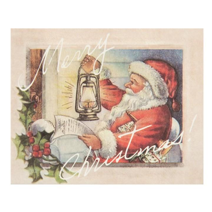 クリスマスアンティークサンタカード クリスマスカード 日本語 サンタ
