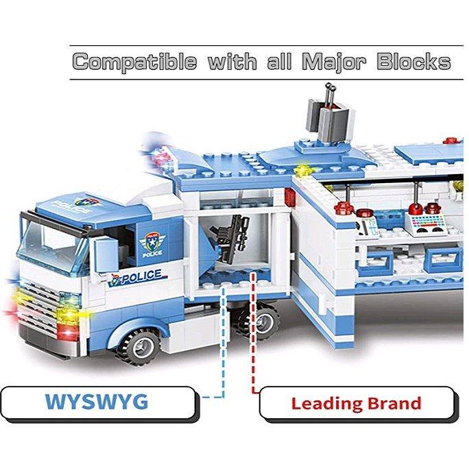 ブロック おもちゃ シティポリス 警察 知育玩具 積み木 ポリストラック司令本部 八種類の警察車両 変形ロボット 爆売り