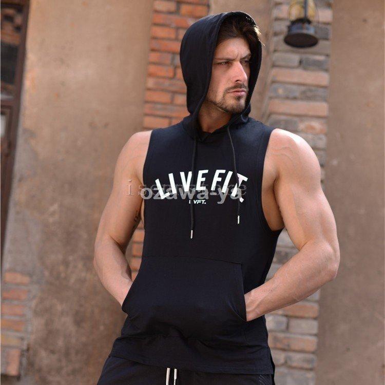 経典ブランド トップス メンズ ノースリーブ パーカー スポーツ タンクトップ 筋トレ フィットネス ランニングウェア 通気性 コットン タンクトップ メンズ 夏 カジュアル トレーニングウェア タイト フード付き ノースリーブ パーカー Www Threeriversofs Com