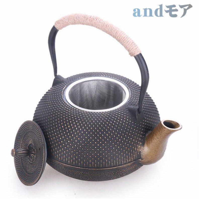 茶壺 手彫り鉄壺 容量を上げる 鉄やかん 茶道具 南部鉄器 1.8L 鉄瓶