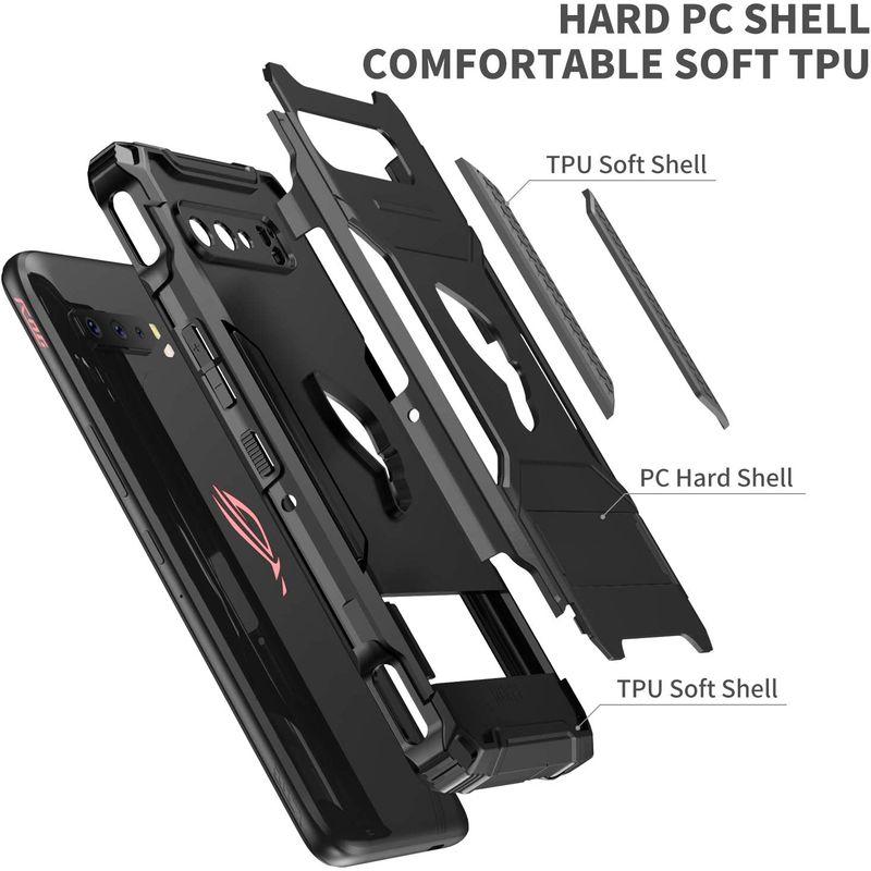 Fanbiya ASUS ROG Phone ケースエアトリガー互換ミリタリーグレードドロッププロテクション 内蔵キックスタンド、カメラ :20221106184828-02035:スマイル21本店 通販 Fanbiya ASUS ROG Phone ケースエアトリガー互換ミリタリーグレードドロッププロテクション 内蔵キックスタンド、カメラ