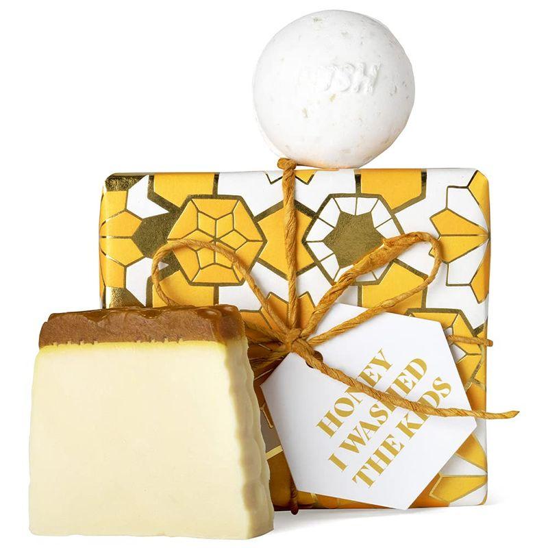 LUSH ラッシュ みつばちマーチギフト みつばちマーチソープ＆バターボールバスボム（入浴剤）のセットギフト ショッパー同梱 | 