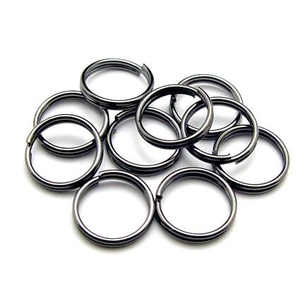 黒と銀の二重リング 二重リング 8mm-B ブラック 10個 : スマイル アクセサリーパーツ