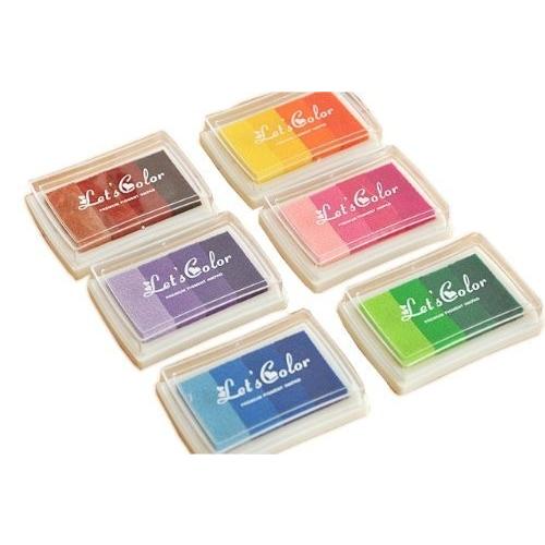 カラフル 油性クラフトスタンプ台 4色コンビ 6パターンセット インク