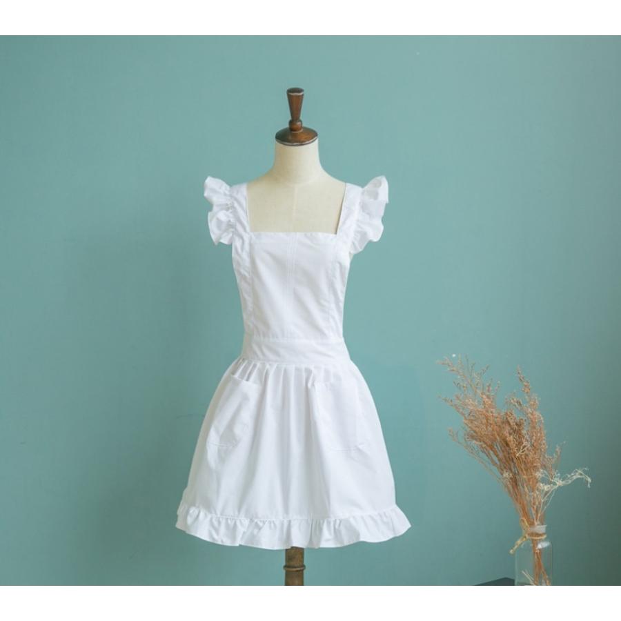 フリル エプロン バッククロスフリルいっぱい レディース カフェメイドコスチューム ホワイト ピンク Sdj15 スマイル静岡 通販 Yahoo ショッピング