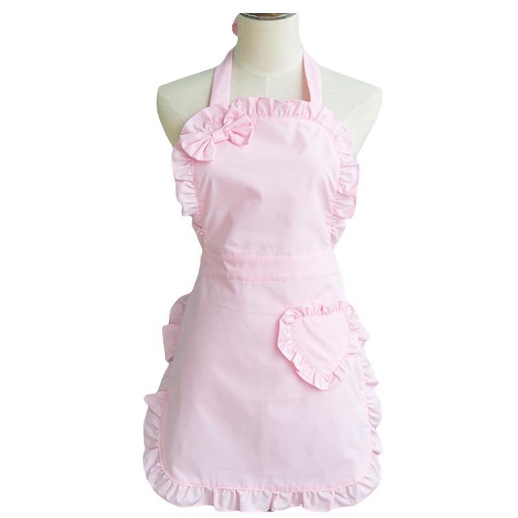フリル エプロン バッククロスフリルいっぱい レディース カフェメイド