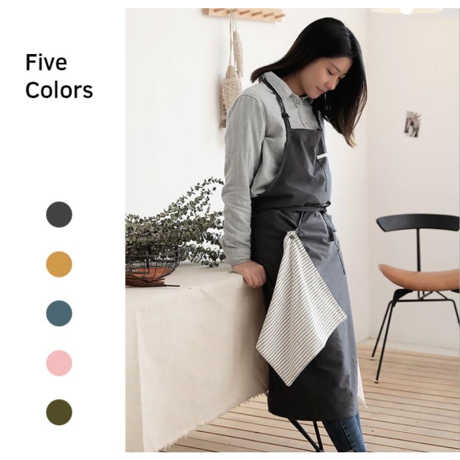 エプロン　リネン　シンプル　おしゃれ カフェ料理 DIY　男女　ライトグレー 綿麻エプロン リネンシンプル おしゃれカフェ料理 男女 ライトグレー
