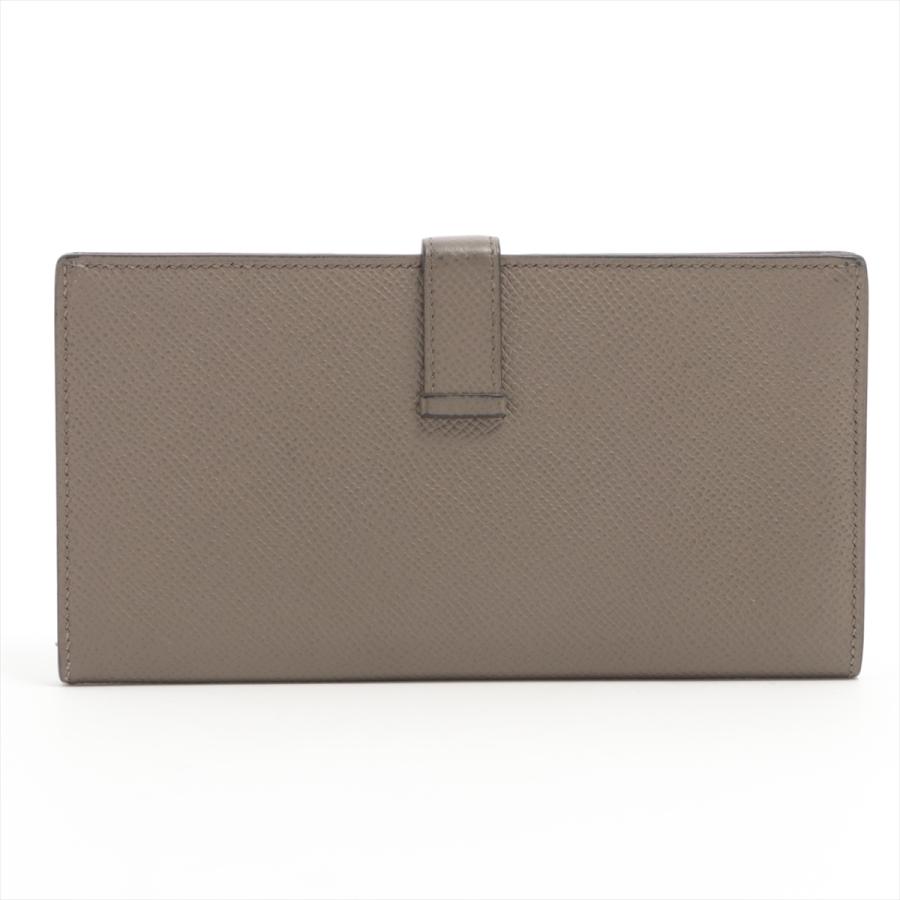 HERMES エルメス【美品】ベアンスフレ ヴォーエプソン エトゥープ マチあり Bearn 美品 エルメス HERMES ベアンスフレ 二つ折り長財布 マチ有り