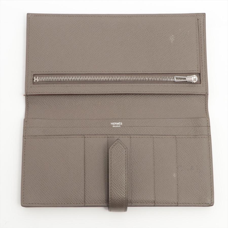 HERMES エルメス ベアンスフレ ヴォーエプソン 財布 エトゥープ  