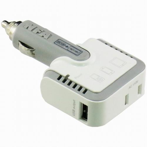 コンセントとusb端子が同時に使用可能 いっしょに使えるカーインバーター シガーソケット シガーライター 車 電源 カーチャージャー メール便 送料無料 スマイルキューブ 通販 Yahoo ショッピング