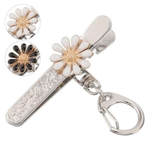 バッグキークリップ バックキーチャーム 花 クリップキーホルダー 鍵
