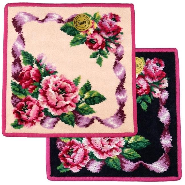 feiler（フェイラー） 正規品 ハンカチタオル 25cm×25cm ローズ
