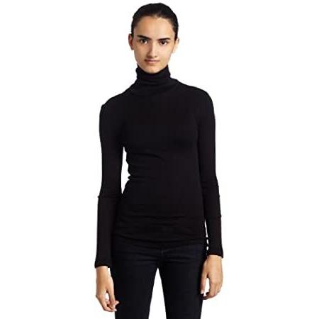 Splendid 1x1 リブ長袖タートルネックTシャツ US サイズ: Medium カラー: ブラック