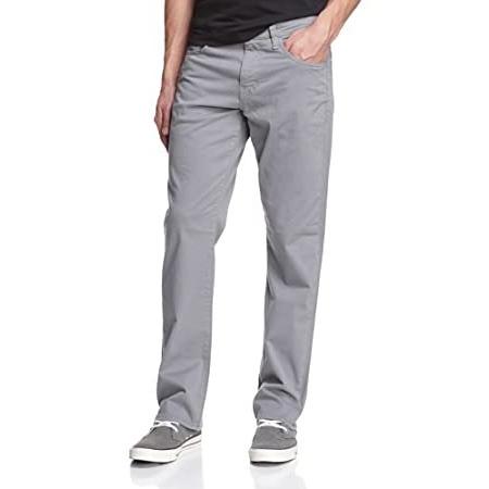 Mavi Men's Matt Classic Mid-Rise Relaxed Straight-Leg Pants, Grey Twill, 38