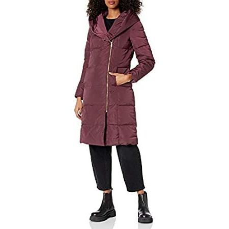 Cole Haan Women's Taffeta Down Coat with Bib Front and Dramatic Hood, Ultra